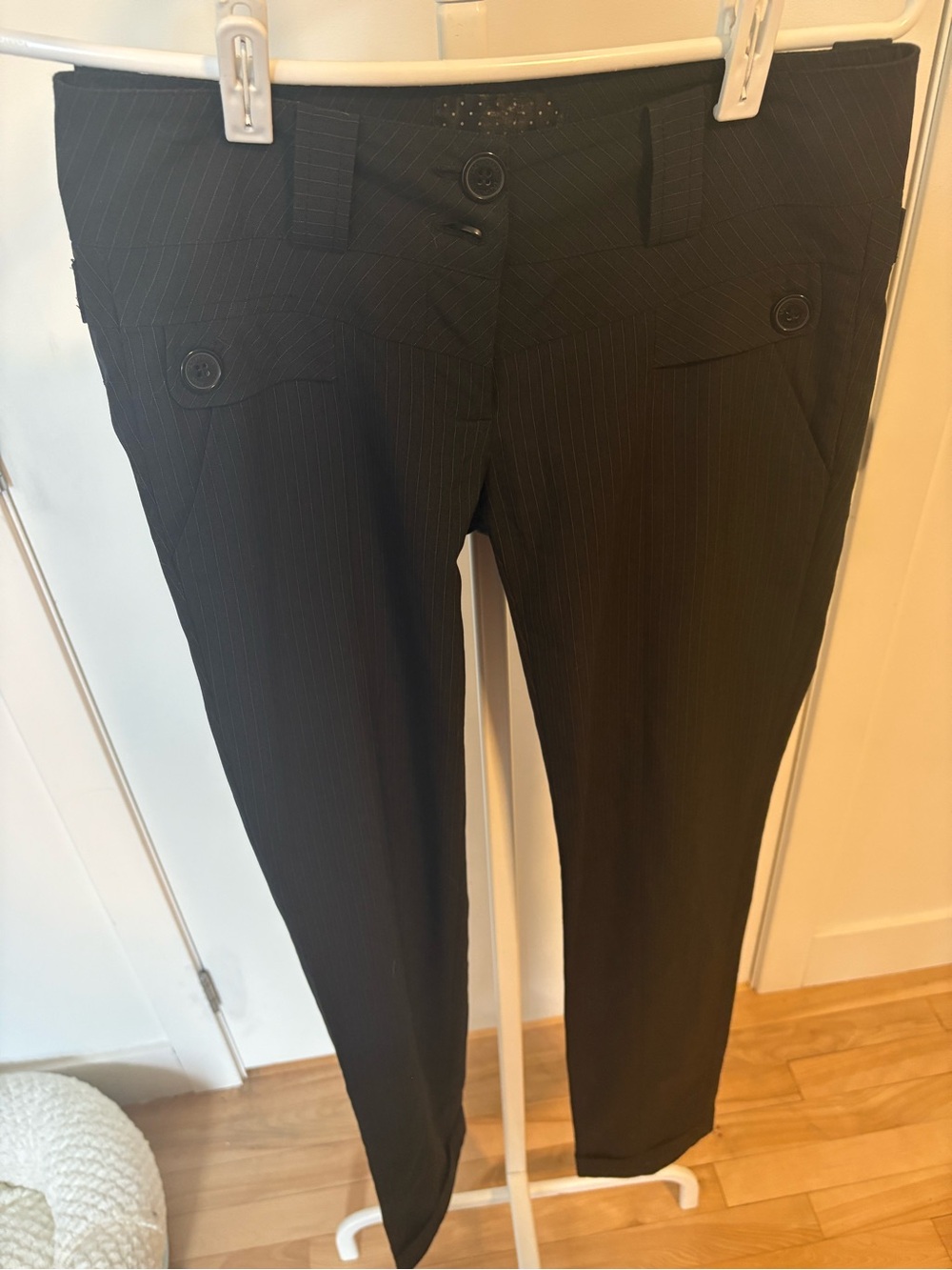 Black Pinstripe Dress Pants